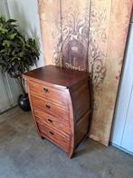 Oude ovale teakhouten ladekast, commode, haltafel, Huis en Inrichting, Kasten | Ladekasten, Ophalen, Zo goed als nieuw, 25 tot 50 cm