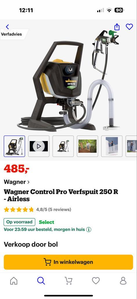 Wagner Control Pro 250R Verfspuit, Doe-het-zelf en Verbouw, Schildersmaterialen, Nieuw, Verfspuit of Verfpomp, Ophalen of Verzenden