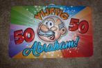 NIEUW plastic ABRAHAM bord 50 jaar afmeting 58 X 37 CM, Ophalen of Verzenden, Nieuw, Versiering, Abraham of Sarah