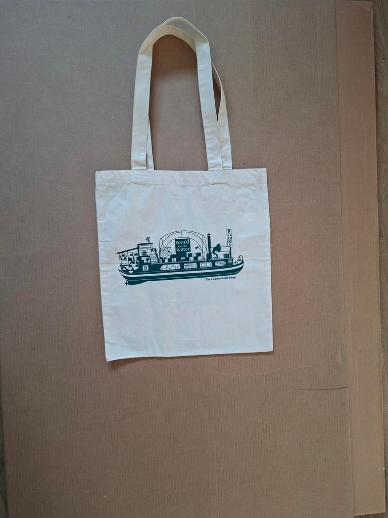Leuk katoenen tasje met print, Ophalen of Verzenden, Zo goed als nieuw, Beige