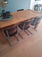 Stoere grove houten eettafel 200x95 cm, Huis en Inrichting, Tafels | Eettafels, Ophalen, Gebruikt, Teakhout, 200 cm of meer