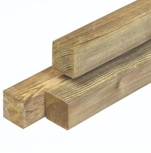 Gewolmaniseerde vierkante en ronde palen, Tuin en Terras, Palen, Balken en Planken, Nieuw, Palen, 250 cm of meer, Ophalen