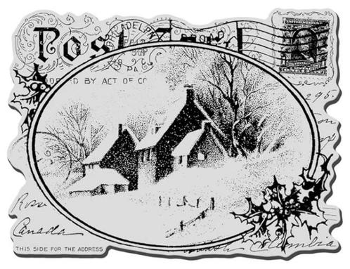 GROTE RETIRED stempel Snowy Cottage Postcard van Stampendous, Hobby en Vrije tijd, Kaarten | Zelf maken, Nieuw, Overige typen