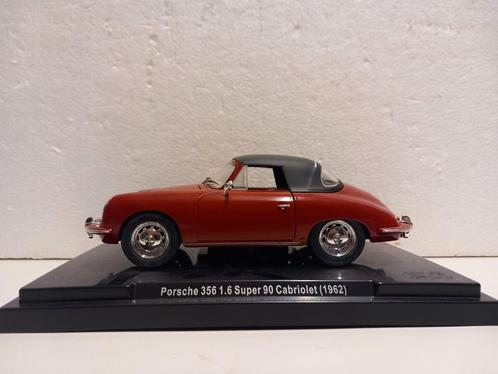 Porsche 356 cabriolet softtop rood 1962 Metro metal 1:24 KRD, Hobby en Vrije tijd, Modelauto's | 1:24, Zo goed als nieuw, Auto