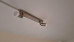 RVS Plafondlamp met 2 verstelbare spots RVS incl LED lampen, Metaal of Aluminium, Modern RVS, Ophalen of Verzenden, Zo goed als nieuw