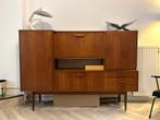 Groot mid century highboard, Ophalen, Gebruikt, 150 tot 200 cm, Teakhout