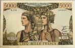 Frankrijk schaarse 5000 franc ZJ PMG 35, Postzegels en Munten, Bankbiljetten | Europa | Niet-Eurobiljetten, Ophalen of Verzenden