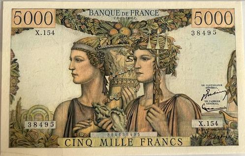 Frankrijk schaarse 5000 franc ZJ PMG 35, Postzegels en Munten, Bankbiljetten | Europa | Niet-Eurobiljetten, Los biljet, Frankrijk
