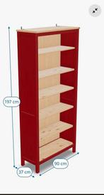 HEMNES Bookcase, red stained/light brown stained, 90x197 cm, Diversen, Vlaggen en Wimpels, Ophalen