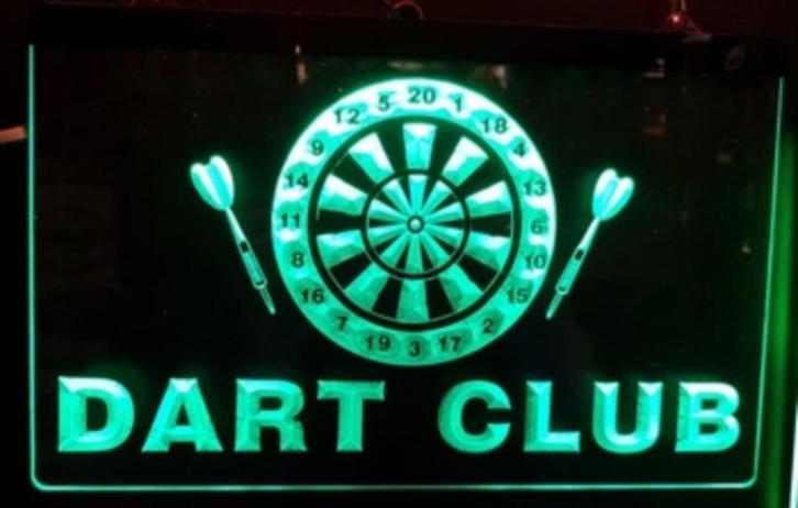 Dart Club groene led darten reclame lamp wand decoratie lamp, Huis en Inrichting, Woonaccessoires | Wanddecoraties, Nieuw, Verzenden