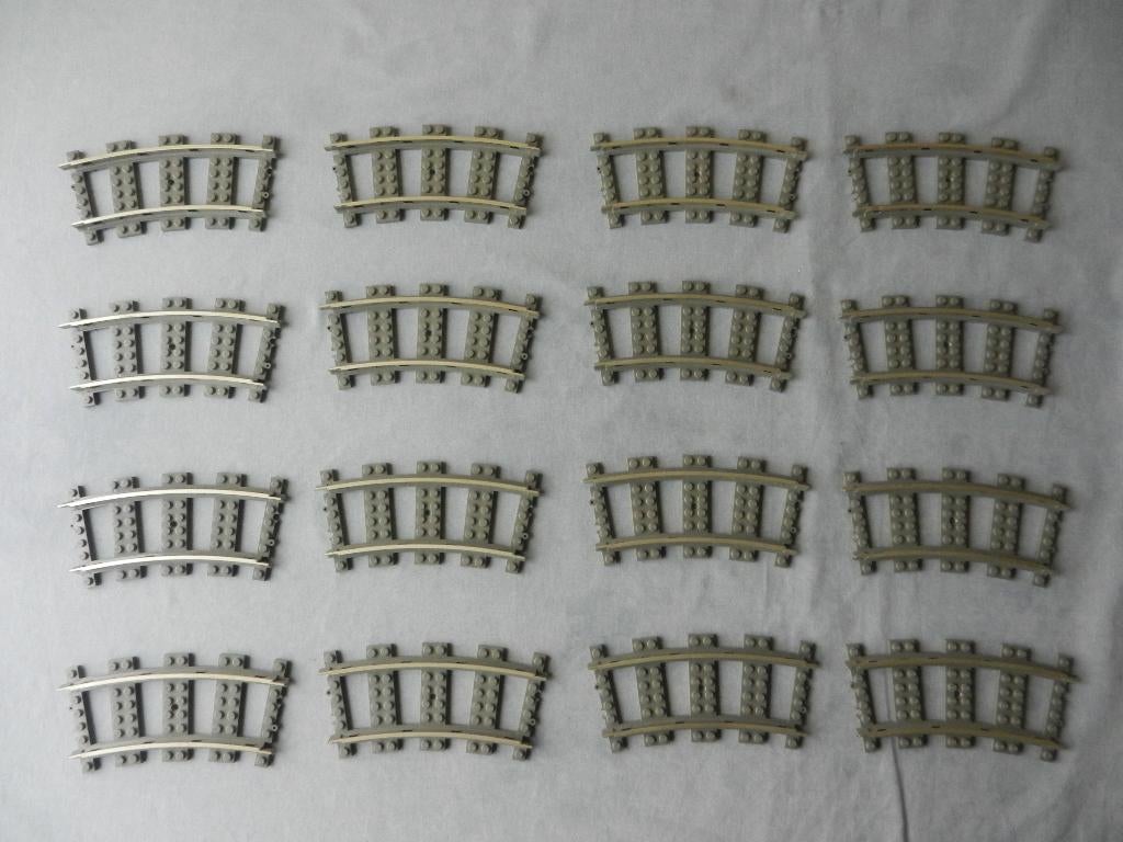 Lego 9 volt rails (16 bochten), Ophalen of Verzenden, Gebruikt