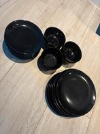 Ikea zwart serviesset bordenset 22 delig, Huis en Inrichting, Keuken | Servies, Ophalen of Verzenden, Zo goed als nieuw, Overige stijlen