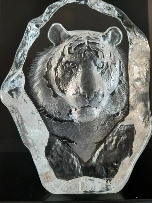 Mats Jonasson kop van een tijger!, Antiek en Kunst, Antiek | Glas en Kristal, Ophalen of Verzenden