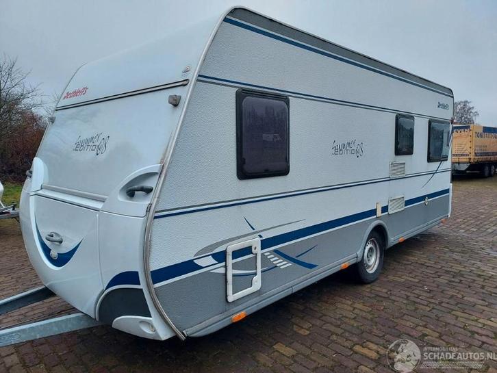 Dethleffs 540 Mover+ Voortent bj 2009 Rechts schade 7950 eur, Caravans en Kamperen, Caravans, Bedrijf, tot en met 4, Rondzit, Dethleffs