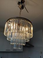Elegante Kroonluchter met Kristallen, Huis en Inrichting, Lampen | Kroonluchters, Ophalen, Zo goed als nieuw, Glas