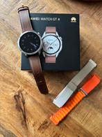 Huawei watch GT4 46mm rvs brown leather strap, Gebruikt, Huawei Watch, Ophalen of Verzenden, Waterdicht