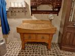 decoratief groot oud hakblok met 2 lades, Ophalen