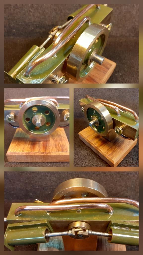 Stoommachine 2 cilinder boxer model, Hobby en Vrije tijd, Modelbouw | Overige, Zo goed als nieuw, Groter dan 1:32, Ophalen of Verzenden