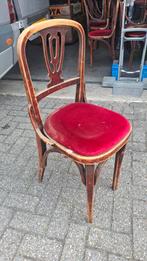 15 cafe thonet vintage horeca barok stoel rood fluweel hout, Huis en Inrichting, Stoelen, Gebruikt, Bruin, Ophalen of Verzenden