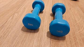 2 x 1 kg dumbbells beschikbaar voor biedingen