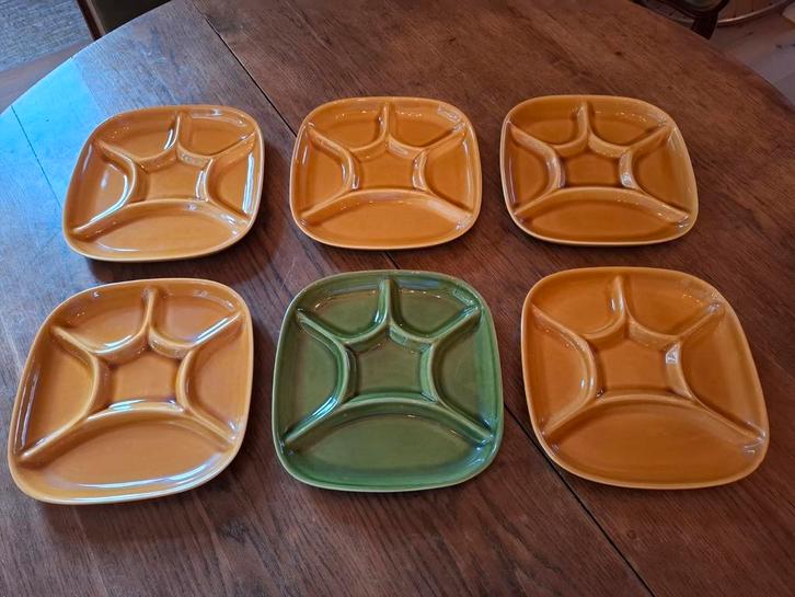 Vintage Boch fondueborden, Antiek en Kunst, Antiek | Servies los, Ophalen of Verzenden