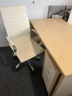 Bureau met archiefkast en 2 bureaustoelen, Huis en Inrichting, Bureaus, Ophalen, In hoogte verstelbaar, Gebruikt, Bureau