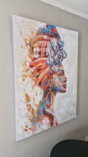 Schilderij vrouw tulband  beschikbaar voor biedingen