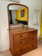 Grenen Commode met Spiegel, Ophalen, Gebruikt, 100 tot 150 cm, Minder dan 100 cm