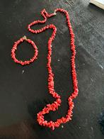 Bloedkoraal ketting en armband, Ophalen of Verzenden, Zo goed als nieuw, Rood