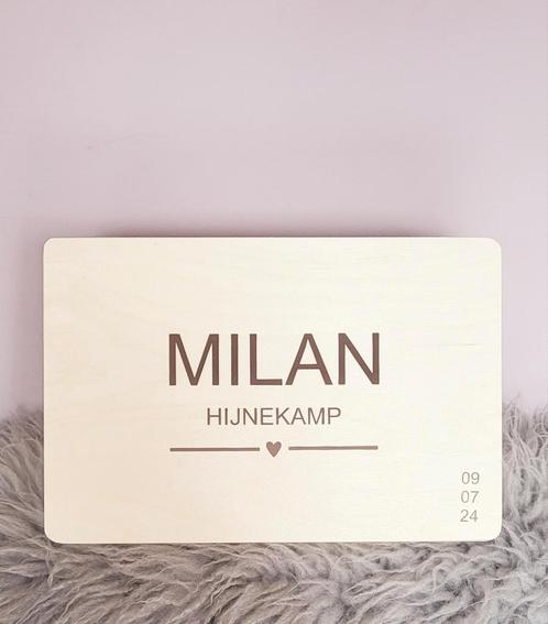 Kraamcadeau, herinneringenkist, houten kist, kist met naam, Kinderen en Baby's, Kraamcadeaus en Geboorteborden, Nieuw, Ophalen of Verzenden