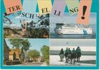TERSCHELLING Panorama Dorpsgezicht Veerboot Paarden, Verzenden, 1980 tot heden, Gelopen, Waddeneilanden
