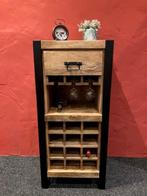 Wijn / drankkast van staal en hout, 5 tot 15 flessen, Nieuw, Ophalen of Verzenden, 75 cm of meer