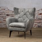 *ACTIE* NIEUW Prachtige Fauteuil Bomba Diverse Kleuren (30), Ophalen of Verzenden, Nieuw, Stof, Landelijke fauteuil stof velvet blauw groen grijs