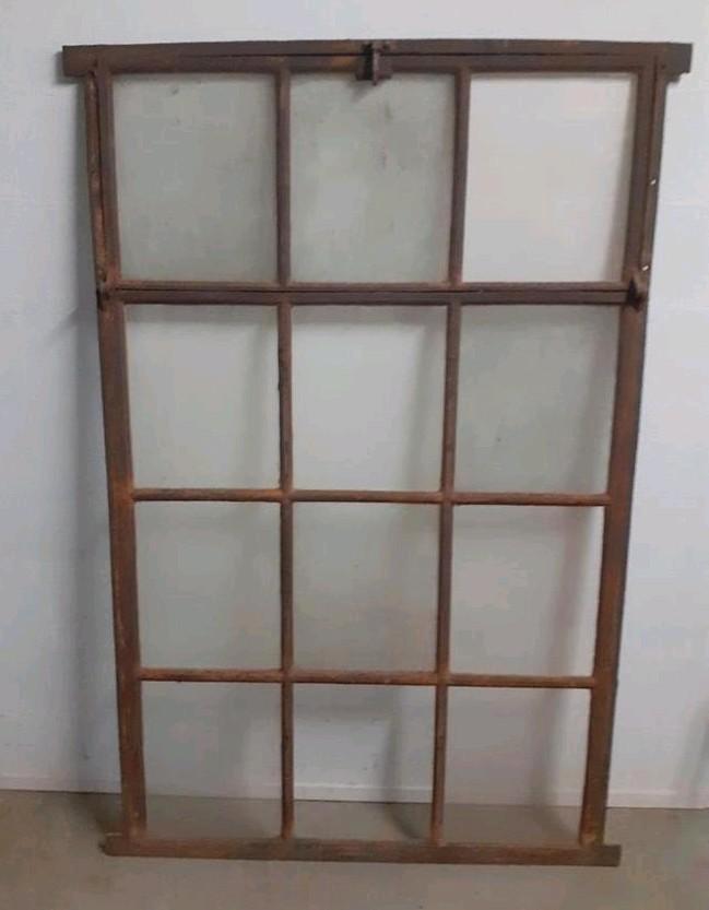 Industrieel XXL gietijzeren fabrieksraam stalraam, Doe-het-zelf en Verbouw, Glas en Ramen, Gebruikt, Gevelraam of Ruit, Minder dan 80 cm