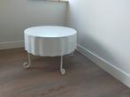 Wit metalen bijzettafeltje, Ophalen, Minder dan 45 cm, Minder dan 55 cm, Gebruikt