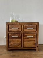 Robuust donker houten dressoir., 50 tot 100 cm, 25 tot 50 cm, Zo goed als nieuw, Overige houtsoorten