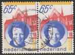 Nederland 1981 1215a Beatrix 65c-paar, Gest, Postzegels en Munten, Ophalen of Verzenden, Na 1940, Gestempeld