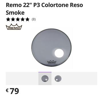 Remo 22" Colortone Smoke Drumvel beschikbaar voor biedingen