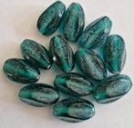 Turquoise aparte grote glas kralen 20x12mm, Hobby en Vrije tijd, Verzenden, Nieuw, Kraal