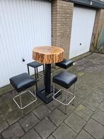 Leuke bartafel/statafel met gratis 4 krukken., Huis en Inrichting, Barkrukken, 90 cm of meer, Ophalen of Verzenden, Zo goed als nieuw