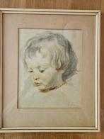 Peter Paul Rubens - Ingelijste prent, “Portret van zijn zoon, Antiek en Kunst, Ophalen of Verzenden