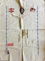 Borduurwerk, zijde, klok, letter H, stier, vissen, Ophalen, Gebruikt, Handborduren, Overige typen