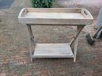Houten bijzettafel met dienblad, Huis en Inrichting, Ophalen, Minder dan 50 cm, Gebruikt, 50 tot 100 cm