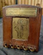 ~1920 Art Deco Hollandse rookpijp houder met bronze etsplaat, Antiek en Kunst, Ophalen of Verzenden