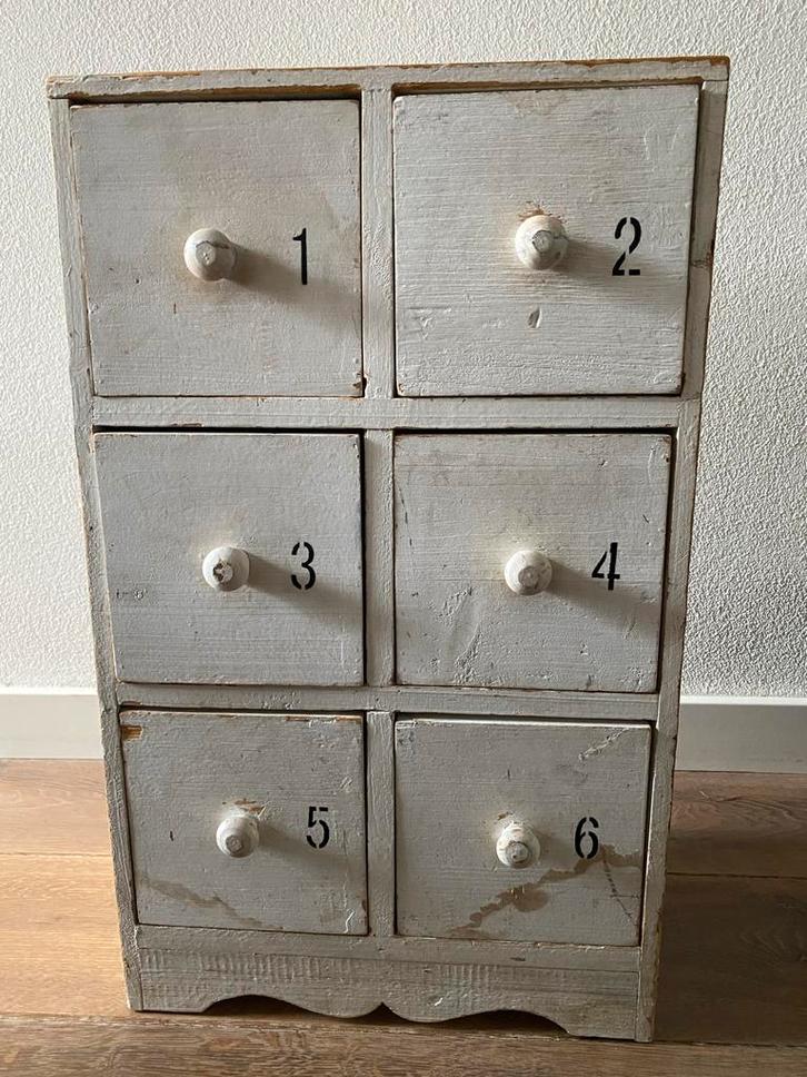Charmant brocante ladekastje, Huis en Inrichting, Kasten | Dressoirs, Gebruikt, Minder dan 50 cm, 25 tot 50 cm, Met lade(s), Overige houtsoorten
