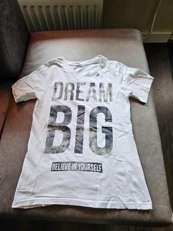 H&M t-shirt korte mouw wit met tekst voorzijde maat 134-140 beschikbaar voor biedingen