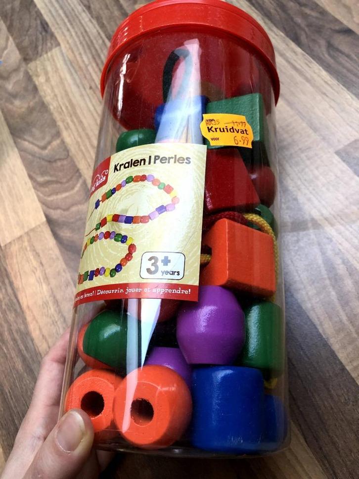 Houten kralen om te rijgen, Kinderen en Baby's, Speelgoed | Educatief en Creatief, Zo goed als nieuw, Puzzelen, Ontdekken, Ophalen of Verzenden