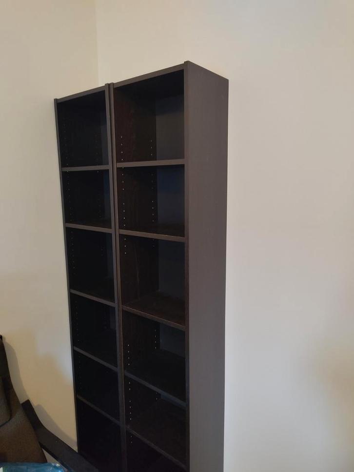 Ikea Billy boekenkast 2x- donkerbruin - 40 cm breed, Huis en Inrichting, Kasten | Boekenkasten, Gebruikt, Minder dan 50 cm, 200 cm of meer