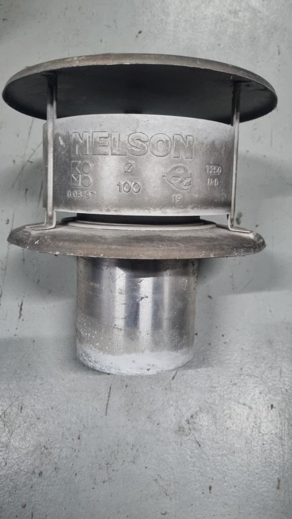 2x Schoorsteenkap Aluminium 100mm - Nelson/Trega trekkap, Huis en Inrichting, Kachels, Gebruikt, Ophalen of Verzenden