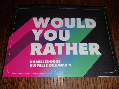 Would you rather - dilemma spel, Hobby en Vrije tijd, Gezelschapsspellen | Kaartspellen, Zo goed als nieuw, Ophalen of Verzenden